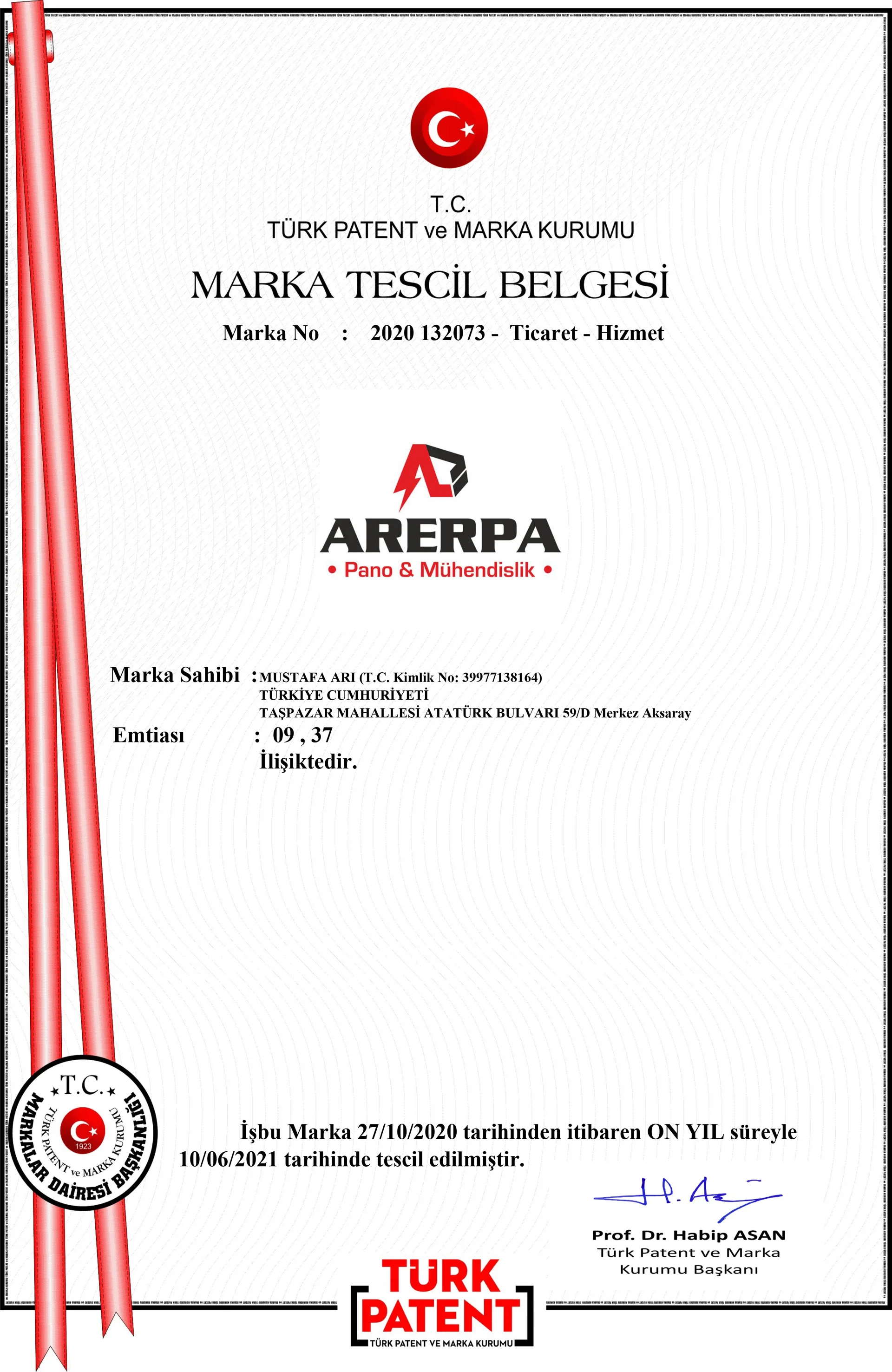 Marka Tescil Belgesi